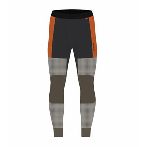 Aclima WoolNet Hybrid longs for menn (Farge: Jet Black/Tarmac/Gold Flame)