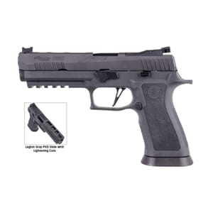 SIG P320 9MM 5IN LEGION GRAY  FIBER OPT FRONT W/ R2 ADJ REAR